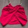 Red Chain Wrap Over Top with gold chain, size 10 Image 3
