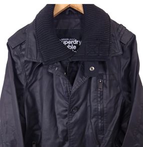 Mens Superdry Double Blacklabel Wax Coat