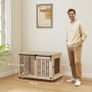 Dog Crate for Medium and Large Dogs Modern Side Table with 2 Doors and Latch 100x56x65 cm Oak Image 3