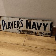 Vintage Enamel Players Navy Cut cigarette and cigar sign