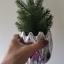 Artificial Cypress Plant in Silver Ceramic Plant Pot Image 2