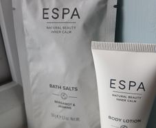 Espa Bergamot & Jasmine Bath Salts 50g, and Body Lotion 30ml, new