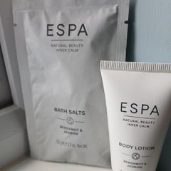 Espa Bergamot & Jasmine Bath Salts 50g, and Body Lotion 30ml, new