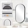 Black Bathroom Vanity Mirror for Wall, 55x75 cm Metal Framed Wall Mirror Oval, Decorative Mirror for Bedroom Living Room Entryway Horizontally or Vertically Image 2