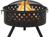 Fire Pit with Poker 68 cm XXL Steel