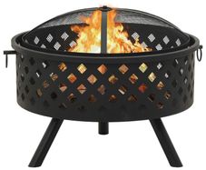 Fire Pit with Poker 68 cm XXL Steel