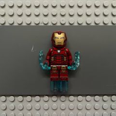 lego super heroes sh0649 Iron Man minifigure- Silver Hexagon on Chest, Foot Repulsors
