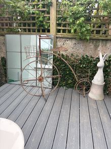 Very  large rust style planter penny farthing