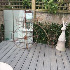 Very  large rust style planter penny farthing