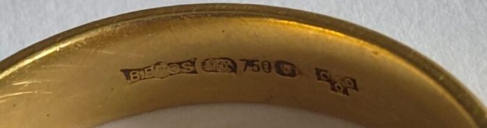 18ct Gold Men's Wedding Ring  7g  UK Hallmarked