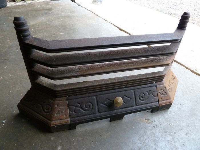 Old cast iron fireplace insert