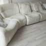 Off white ivory leather sofa & corner seat Image 4
