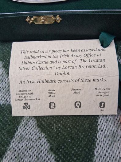 Boxed and Certified Irish Sterling Silver Armada Dish