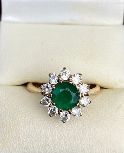 Beautiful 1920s antique 9ct gold ring size R & box