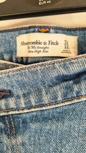 Abercrombie & Fitch Curve Love Ultra High Rise 90s Straight Jeans W31/UK12-14 Long