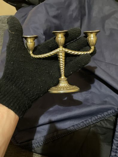 Vintage mini brass candle holders