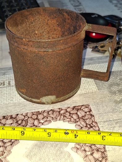 Rare 13 Piece Lot of Antique Chavagnat Tin Measuring Demi-Litre from Paris, France, dating  approximately 1800s.