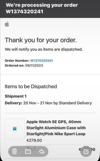 Apple Watch Apple Watch SE GPS, 40mm Starlight Aluminium Case