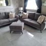 3 piece sofa 3 seater 2 seater n puff grey Image 8