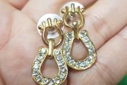 Vintage Horseshoe Diamond Earrings