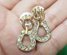 Vintage Horseshoe Diamond Earrings