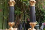 Pair of Ornate Vintage Metal Candlesticks