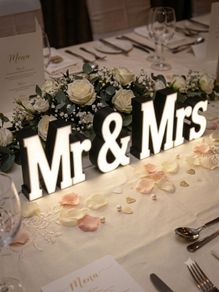 Wedding decor light up personalised letters
