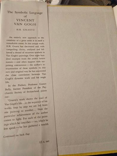 The Symbolic Language Of Vincent Van Gogh. By H. R.graetz. First Edition 1963 Hardback With Dustjacket In Good Condition.  See Photos For Same.