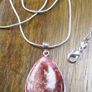 Silver Plated 18" Pink / Purple Sea Sediment Jasper Pendant Necklace Image 2