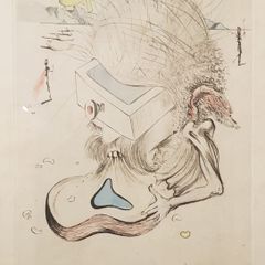 Salvador Dali Signed Etching, Les Tiroirs 1967.