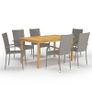7 Piece Garden Dining Set Grey Image 5