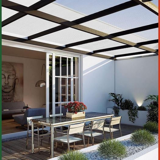 14 x Polycarbonate  UV-Resistant, Transparent, Double Wall Sheets, Greenhouse Sheets   Hollow Chamber Sheets - 4 mm Thick