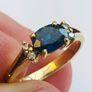 Vintage 14ct Yellow Gold Sapphire & Diamond Ring Image 5