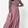 Maya Embellished Maxi Tulle Dress long sleeve Image 3
