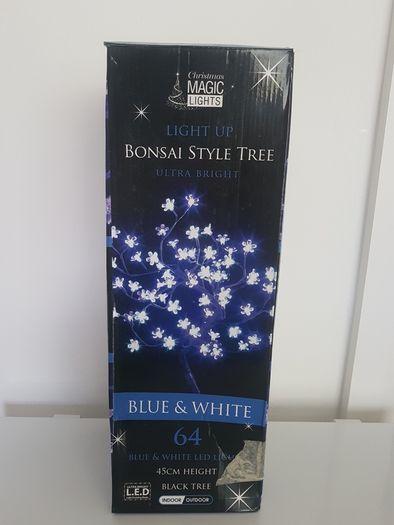 Blue light tree design table lamp - Brand new