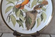 2 Decorative Plates "Songbirds of The World" Bohemian Waxwing And Baltimore Oriole