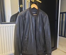 Superdry Mens Real Leather Bomber Jacket Size Large