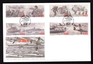 2004 Isle of Man 60th Anniversary of D-Day Commemorative Stamps First Day Cover (FDC)