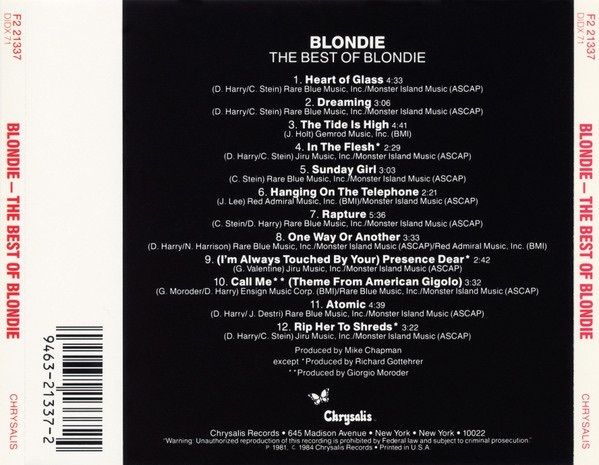 The Best Of Blondie   CD