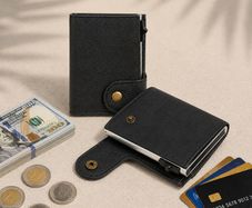 Luxury Slim Leather RFID Wallet Minimalist Card Holder Secure Front Pocket Wallet