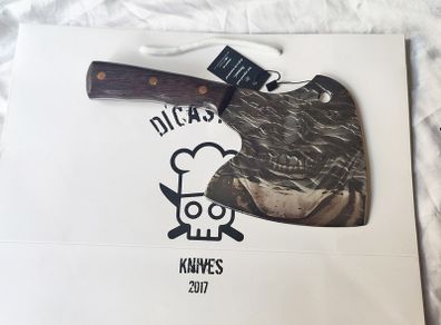 Crafted Chaos Unique  Forged Knife with the Joker's Smirk Engraved by DiCasteel