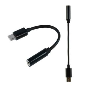 Black USB C Type C to 3.5mm Audio Adapter Cable Headphones Earphone Converter