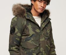Hooded Everest Puffer Bomber Jacket - Colour: Army Camo
