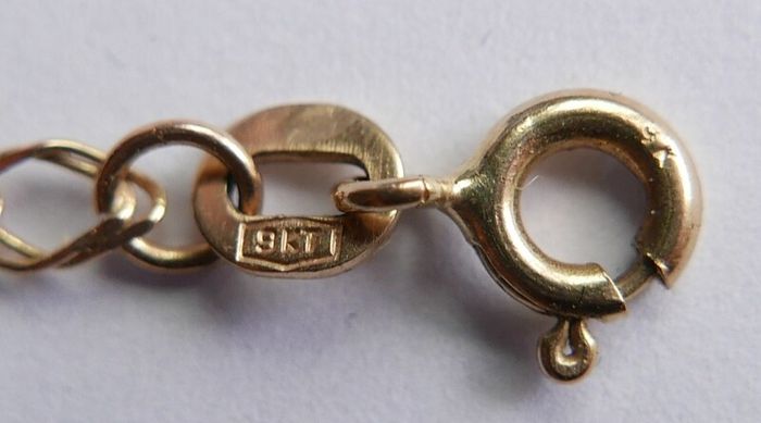 Vintage Solid 9ct Yellow Gold 375 Fancy Link Bracelet. Length 8" - 1,2g