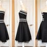 Heart & Soul Black & White Strapless Occasion Dress UK 12 Image 3