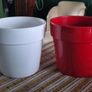 New A pair of 2 heavy Terracotta paint glazed plant pots Image 2