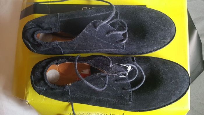 designer shabbies navy swede shoes