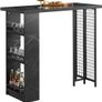 Bar Table  faux marble Bistro Table with 3 Shelves High Kitchen Table with Storage Surfaces Table for Kitchen, Dining Room and Living Room Marble Effect Image 3