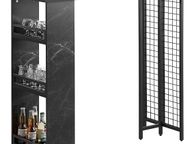 main image for ad Bar Table  faux marble Bistro Table with 3 Shelves High Kitchen Table with Storage Surfaces Table for Kitchen, Dining Room and Living Room Marble Effect