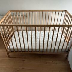 baby bed cot, mattress and changing table IKEA